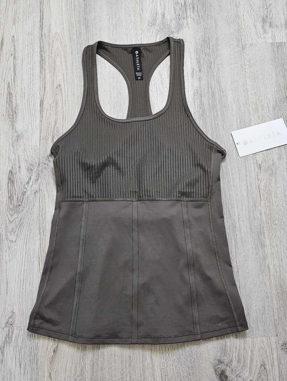 New Athleta Semi Fitted Vitality Ribbed Athletic Tank Top